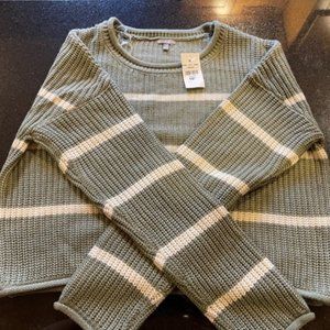 Sage Green Long Sleeved Cropped Sweater, Size M